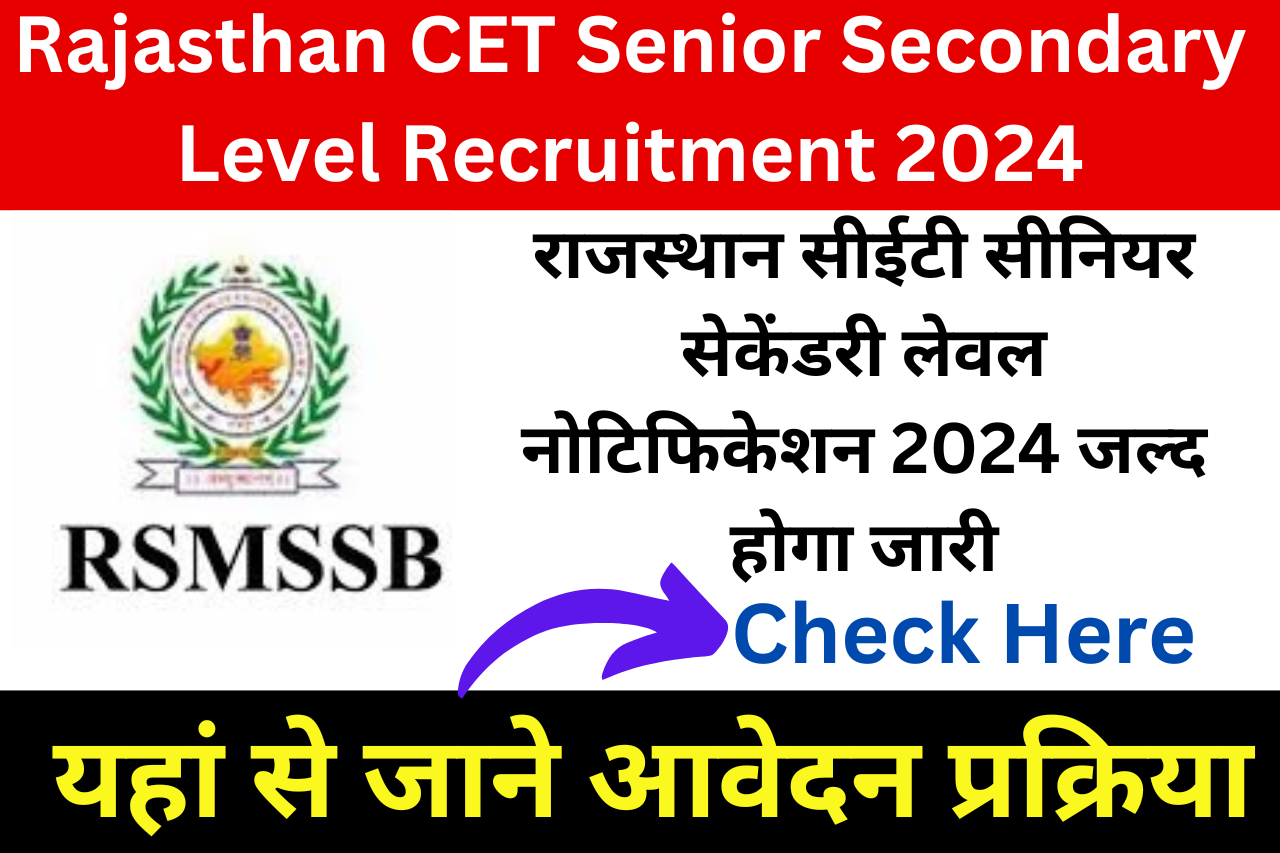 Rajasthan Cet Senior Secondary Level Recruitment